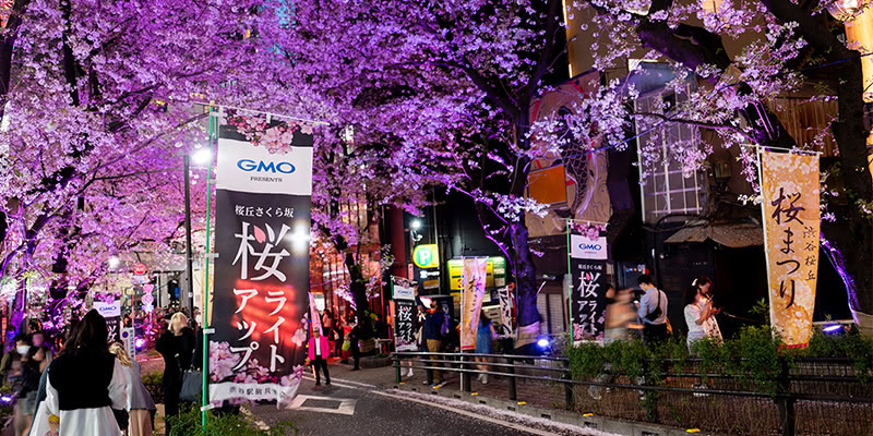 地域活性化への取り組み：「第32回 渋谷桜丘 桜まつり さくら坂 桜ライトアップ」への協賛